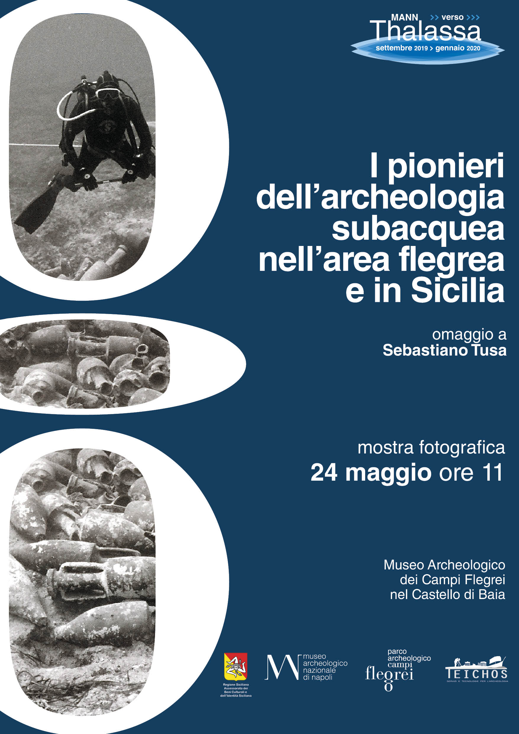Inaugura il 24 maggio a Baia la mostra fotografica “I pionieri dell’archeologia subacquea nell’area Flegrea ed in Sicilia”