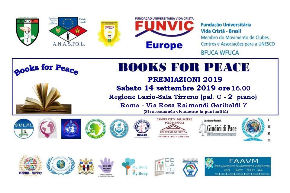 “Margherita Candia una vita per la Pace” al premio Books for Peace 2019