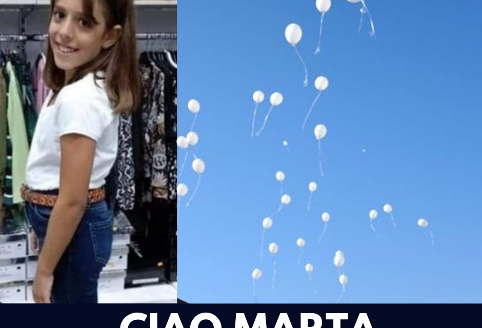 Addio Marta, morta a 10 anni: palloncini bianchi per ricordarla