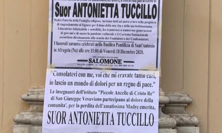 Afragola. Stamattina i funerali di suor Antonietta Tuccillo, celebrazione con il cardinale Sepe