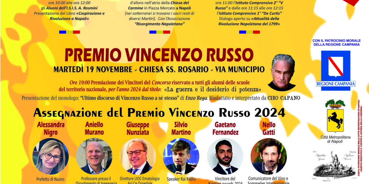 Palma Campania, al via il Premio Vincenzo Russo