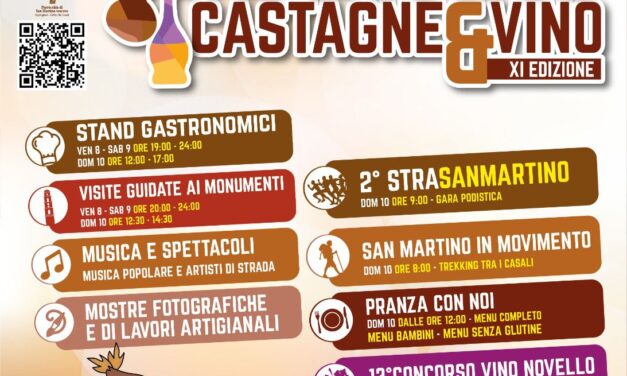 San Martino: castagne e vino  XI edizione, dall’8 al 10 novembre 2024