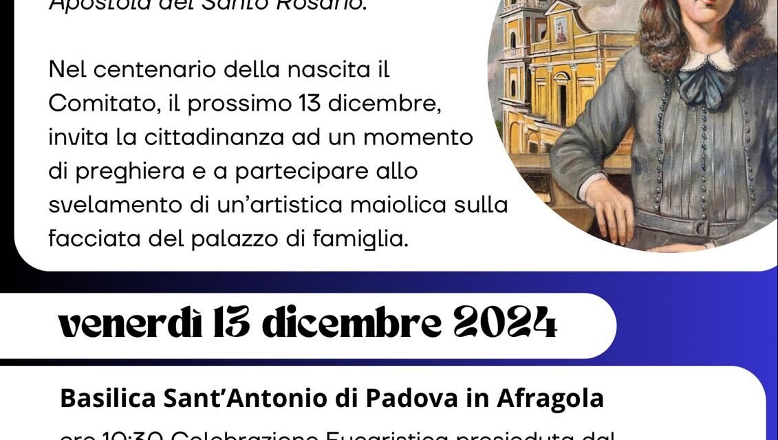 Centenario della nascita di Margherita Candia. Ad Afragola lo scoprimento di una maiolica