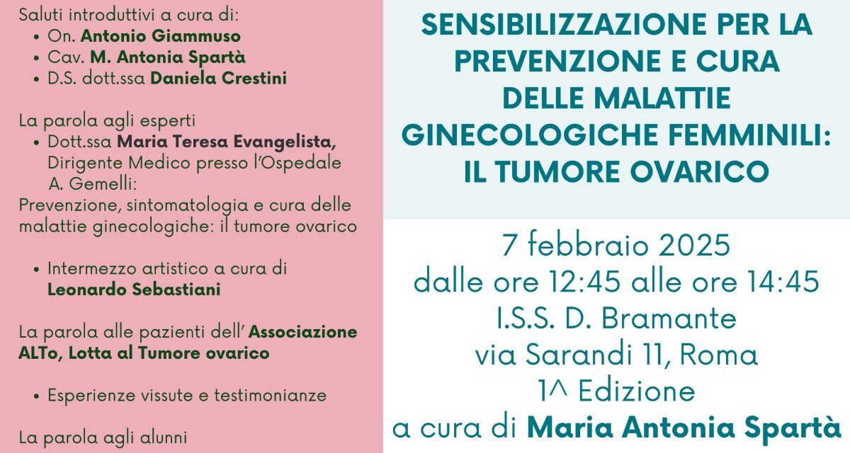 Tumore ovarico, la prevenzione entra a scuola: ALTo incontra gli studenti